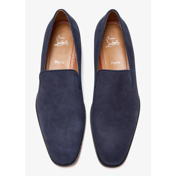 Christian Louboutin Mens Danny Flex Flat Zaffiro Blue Calf Dress Loafer 46 13 main image 6